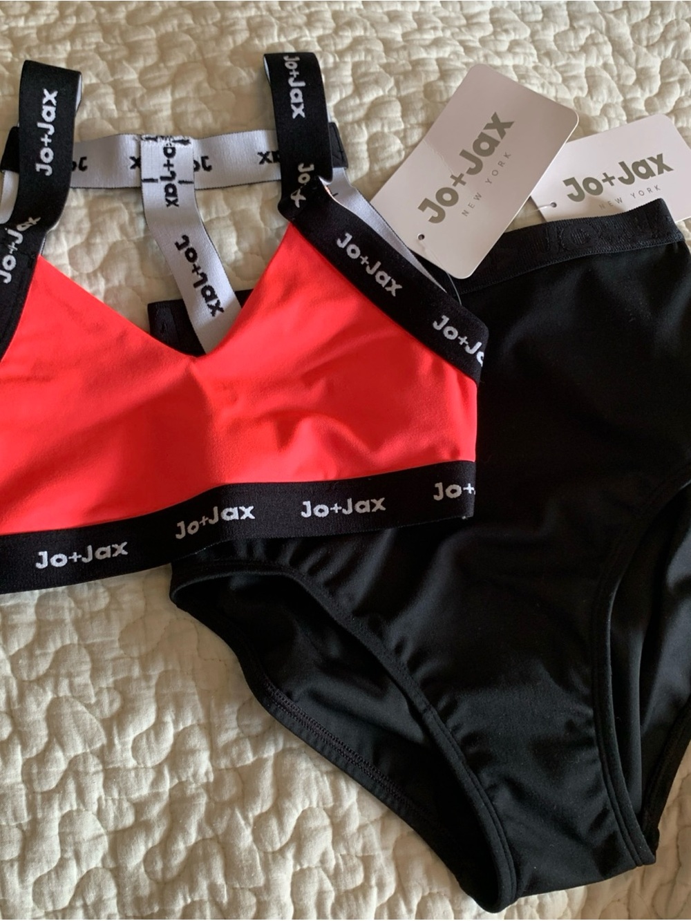 Jo + Jax Roxy top set Aruba and Black Youth Large NWT